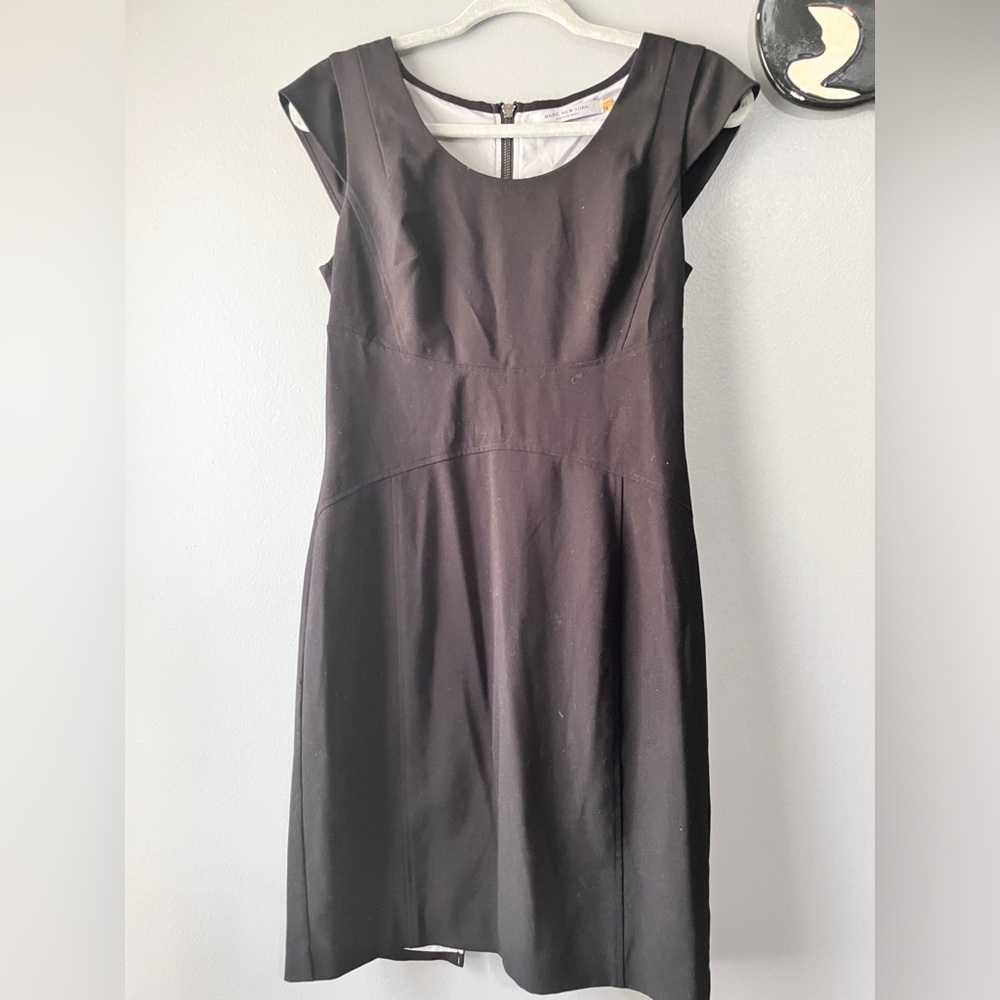 Black simple dress for any occasion! Double lined and thick material.